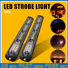 2pcs Set Led Amber White Car Warning Truck Hazard Flash Strobe Light Bar New Eax 2pcs Set Led Amber White Car Warning Truck Hazard Flash Strobe Light Bar New Eax