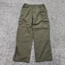5.11 Tactical Pants Mens 34x30 Green Cargo Canvas Workwear Pockets Logo Outdoor