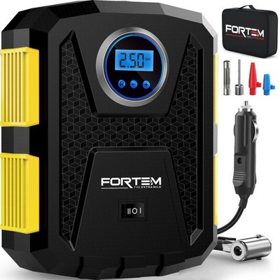 FORTEM Tire Inflator Portable Air Compressor 150 PSI, Bike Pump, 12V Electric Ai