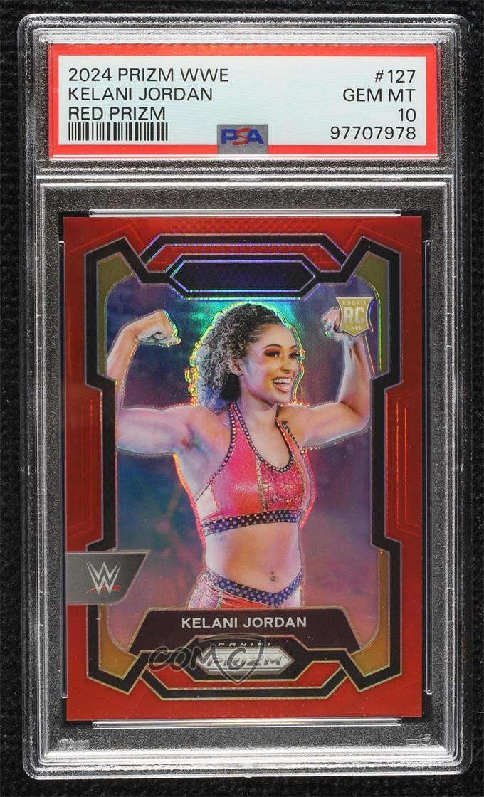 2024 Panini Prizm WWE Red 297/299 Kelani Jordan #127 PSA 10 GEM MT Rookie RC 3hd