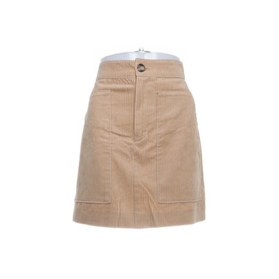 H&M, Rock, Größe: 42, Beige, Baumwolle, Streifen, Cord, Damen #Wms