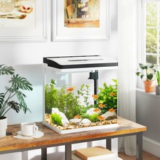 Aquarium 28L Glass Fish Tank for Betta, Guppy, Mini Parrot Fish, Shrimp