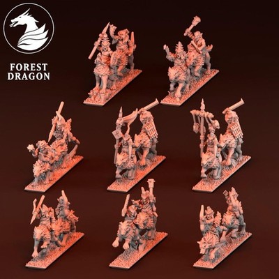 Forest Dragon - Evil Dwarf Hobgoblin Wolf Riders (10mm Epic Scale Fantasy Minis)