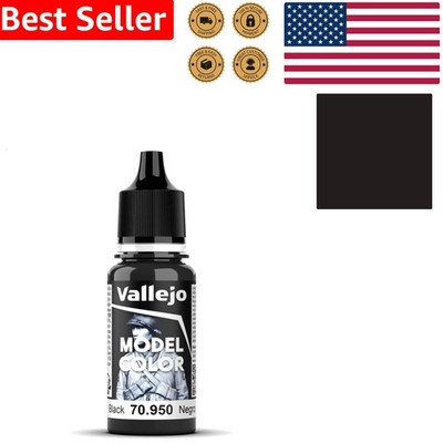 Airbrush Ready Model Paint 17ml - Matt Black Acrylic, Precision Miniature Detail