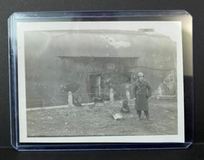 Original WWII Era Soldier Ruins Building Photo War Damage 1940s Vintage