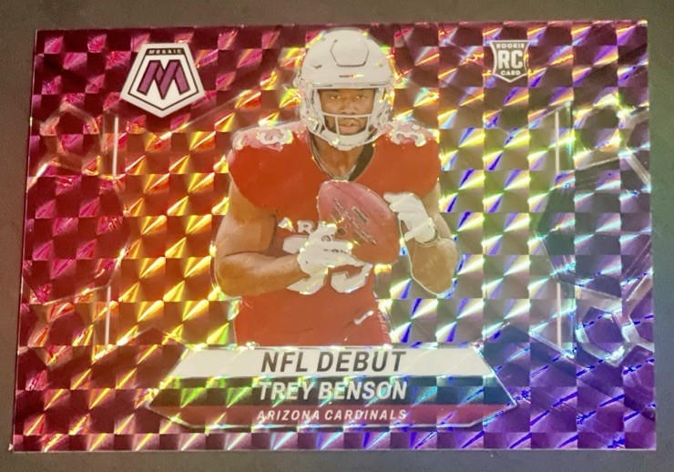 2024 Mosaic Trey Benson /49 Rookie NFL Debut Purple Mosaic Prizm RC #277 SP