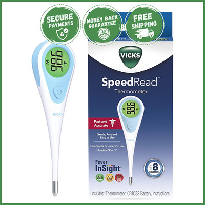 SPEEDREAD DIGITAL THERMOMETER Baby Kids Color Coded Fast Reading Water Resistant
