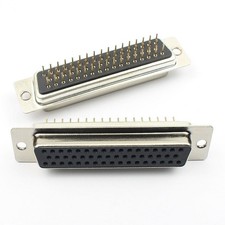 1pcs D-SUB 50 round pin female straight through hole PCB connector 3 row DB50F