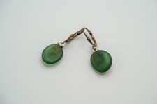 Sterling Silver Green Sea Glass Earrings 3.2cm EB3