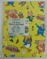 Vtg NEW Richard Scarry's Busytown Carlton Gift Wrap 1 Sheet (2.5 ft X 1.1 yds)
