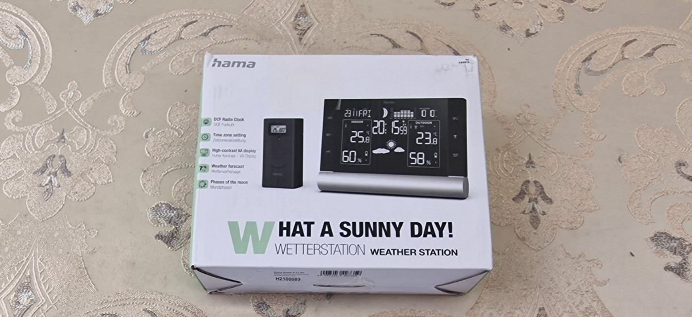 Hama Black Line Plus Weather Station | DCF Clock Radio | Temperature (READ)