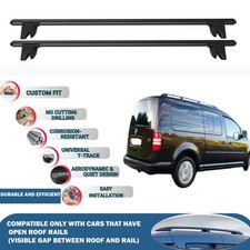 Roof Bars Cross Bars for Vw Caddy Maxi Life 5D 2007-2015 Lockable 2X Black