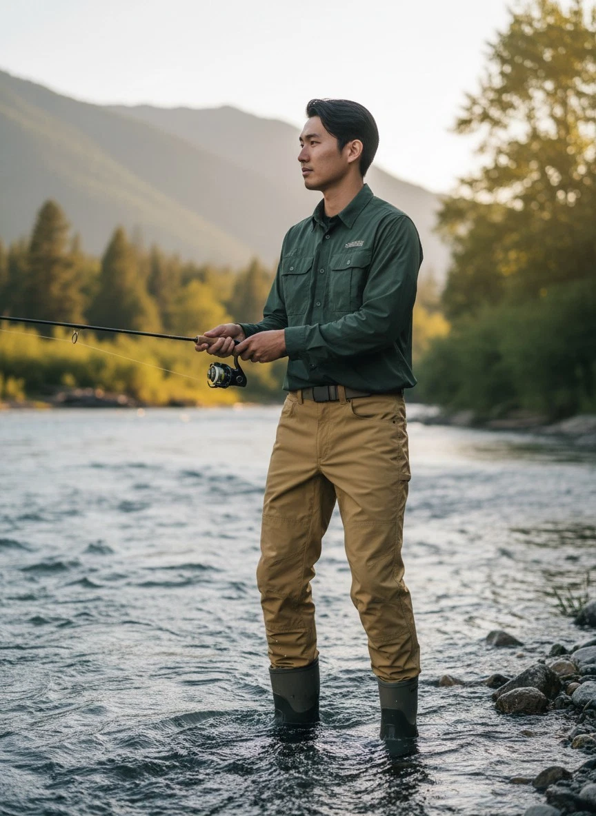 Simms 5 Pocket Fishing Pants Mens 30S Khaki Performance Outdoor Work Pants