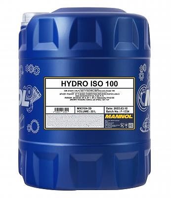 MANNOL 20 L HYDRO ISO HLP 100 HYDRAULIKÖL DIN 51524-2 ISO 11158 HM