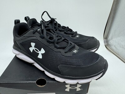 Under Armour Charged Assert 9 Athletic Sneakers Men's Black White Mesh - 10.5