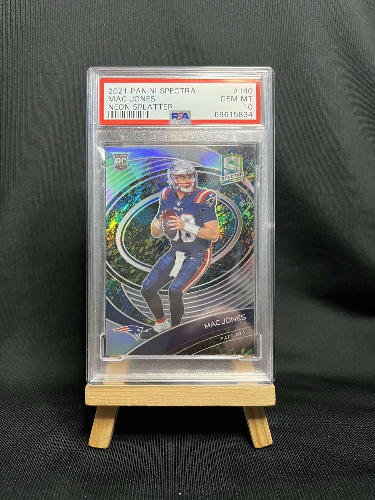 Mac Jones Panini Spectra #140 Neon Splatter