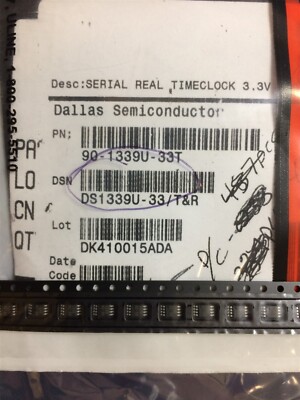 DS1339U-33 DALLAS IC RTC CLOCK/CALENDAR I2C 8UMAX SMD 10 PIECES