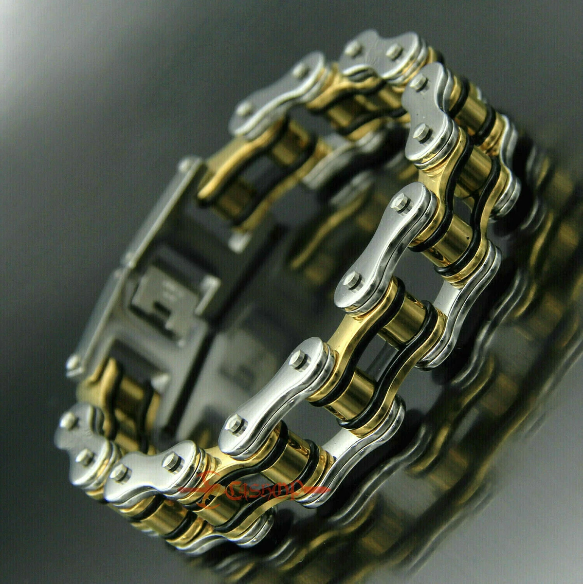 Men's Heavy Metal Motorcycle Bike Chain Bracelet