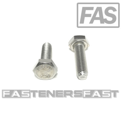 (25) 1/4-28x7/8 Stainless Steel Hex Cap Screws FT Hex Bolts (UNF) FINE THREAD