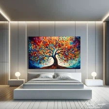 Colorful Tree of Life Wall Art Print Spiritual Art Canvas Zen Art Prints