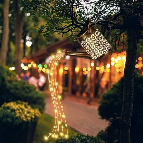 LED SOLAR LEUCHTE GIEßKANNE DEKO-KANNE LED WASSERFALL FÜR GARTEN AUßEN LAMPEN DE - Bild 10 von 13