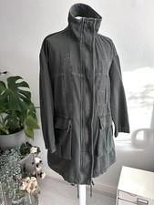 Women’s Zara Dark Khaki Oversized Parka Jacket Coat Size S-l Bnwt Full Zip