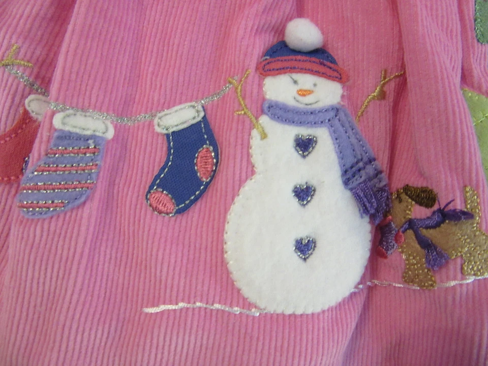 Sophie Rose Baby Girls 3 - 6 mo Holiday Christmas Snowman 2 pc Dress Tights New - Image 4 of 4