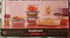 New Sealed Snapware Pure Pyrex 18-Piece Glass Food Storage Set - 1103106