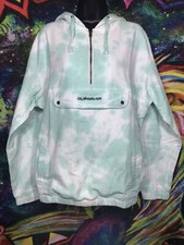 One-of-a-kind Small Quicksilver Jacket Tie Dye Green Acid Wash W/ Front Pouch