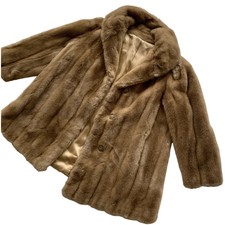 Vintage Sears Faux Blond Mink Fur Swing Coat  Size 16 Xl Usa Trapeze 7147