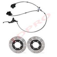 Front Hydraulic Twin Brake Caliper Cylinder Rotor Go Kart ATV Quad 150cc 200cc