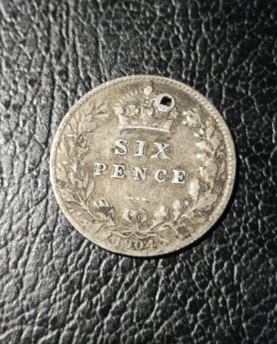 1904 British Sixpence coin - Scarce   #K91 - Picture 1 of 2