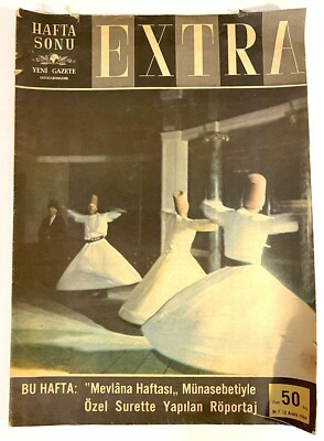 SUFI WHIRLING 1964 DERVISH PICTORIAL YENI GAZETE EXTRA ISTANBUL TURKEY * RUMI