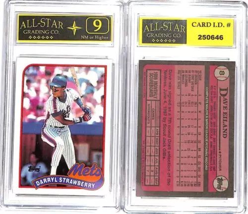 DARRYL STRAWBERRY 1989 topps ERROR WRONG BACK CARD GRADED ASG 9 NM #K99