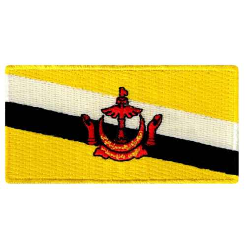 Brunei Darussalam National Flag Iron on Patch Embroidered Sew On International - Picture 1 of 7