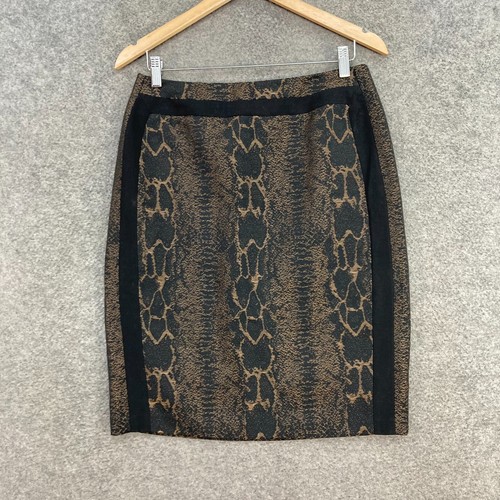 Basque Skirt Womens 10 Bronze Black Straight & Pencil Lined Zip Business 33506