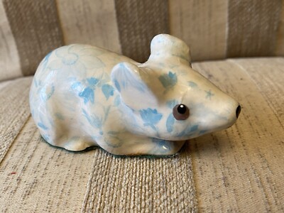 Vintage Global Studios Cornwall Porzellan Maus Pastell Blumen Decoupage 10 cm