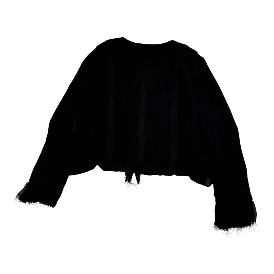 Cárdigan Twenty8Twelve by S Miller negro pura seda a presión para mujer talla 10 Foto 2 de 4