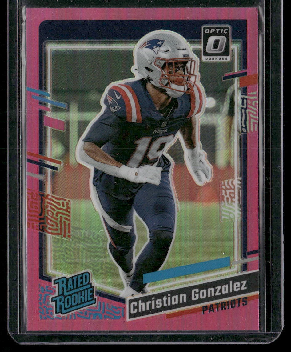2023 Donruss #369 Christian Gonzalez Optic Rated Rookie Preview Pink Prizm