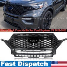 For Ford Explorer St Front Bumper Upper Grille Grill Gloss Black 2020-2023 New