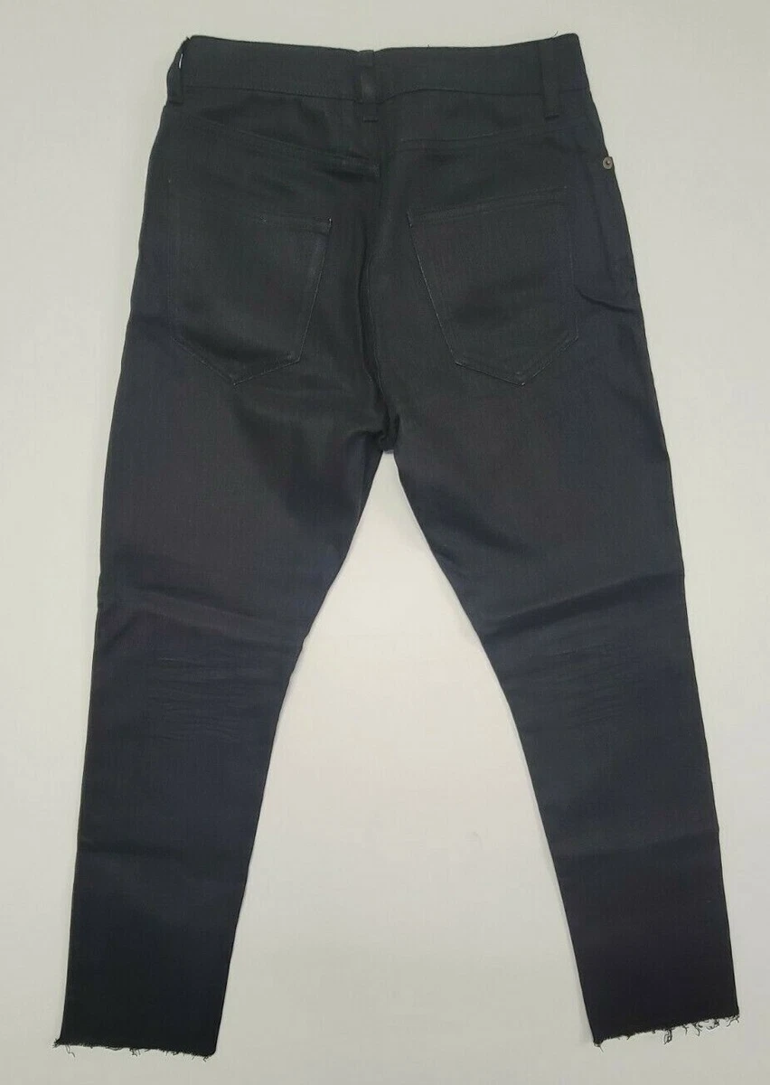 SAINT LAURENT Paris SLP D01 Raw Hem Denim Black Jeans (Tag-33