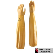 Showa Atlas 772, 26" Chemical Resistant Nitrile Coated Lined Gloves 12 PAIR M-XL