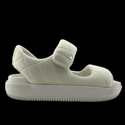 Nike Calm Sandal SE Womens Sz 9 Phantom Off White Quilted Slides HJ9000-001 NEW