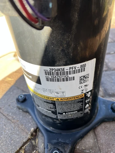 COPELAND SCROLL COMPRESSOR model ZP34K5E - PFV - 800 year 2016 - 220v single ph