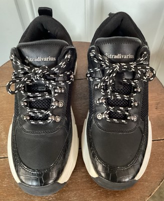 Stradivarius Women Trainers Black & White - EU Size 37