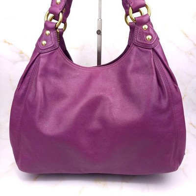 COACH Madison Maggie Shoulder Bag Purple Leather Handbag