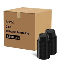 Karat 2oz high quality polypropylene (PP) Plastic Portion Cups(Black,  500pcs)