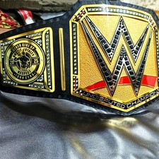 UNDISPUTED CHAMPIONSHIP REPLICA BELT 6MM BRASS ADULT SIZE EXTRA SIDE PLATES
