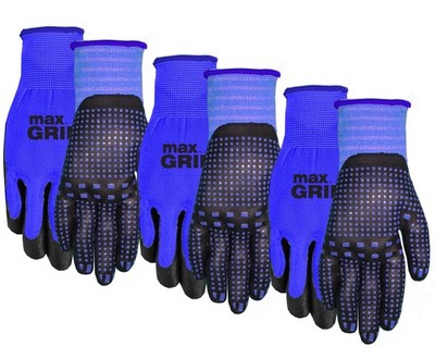Gloves & Gear 94BLP03-LX-AZ-6 Max Grip Packs, 3 Pair, Mens Blue, L-XL