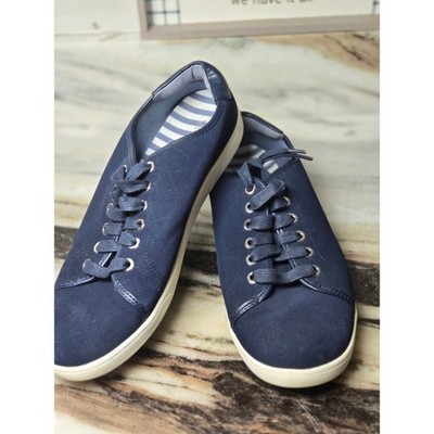 Vionic Brinley Nautical Navy Blue Suede Lace Up Sneakers Womens 9.5 Wide